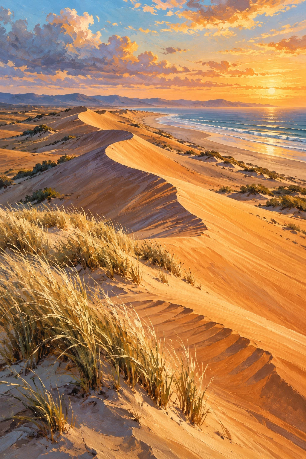 Desert Dune Grass completed artwork on a clean white background