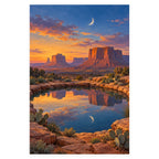 Complete original Desert Mirror Moon Pool artwork centered on a white 1:1 background with the original proportions preserved.