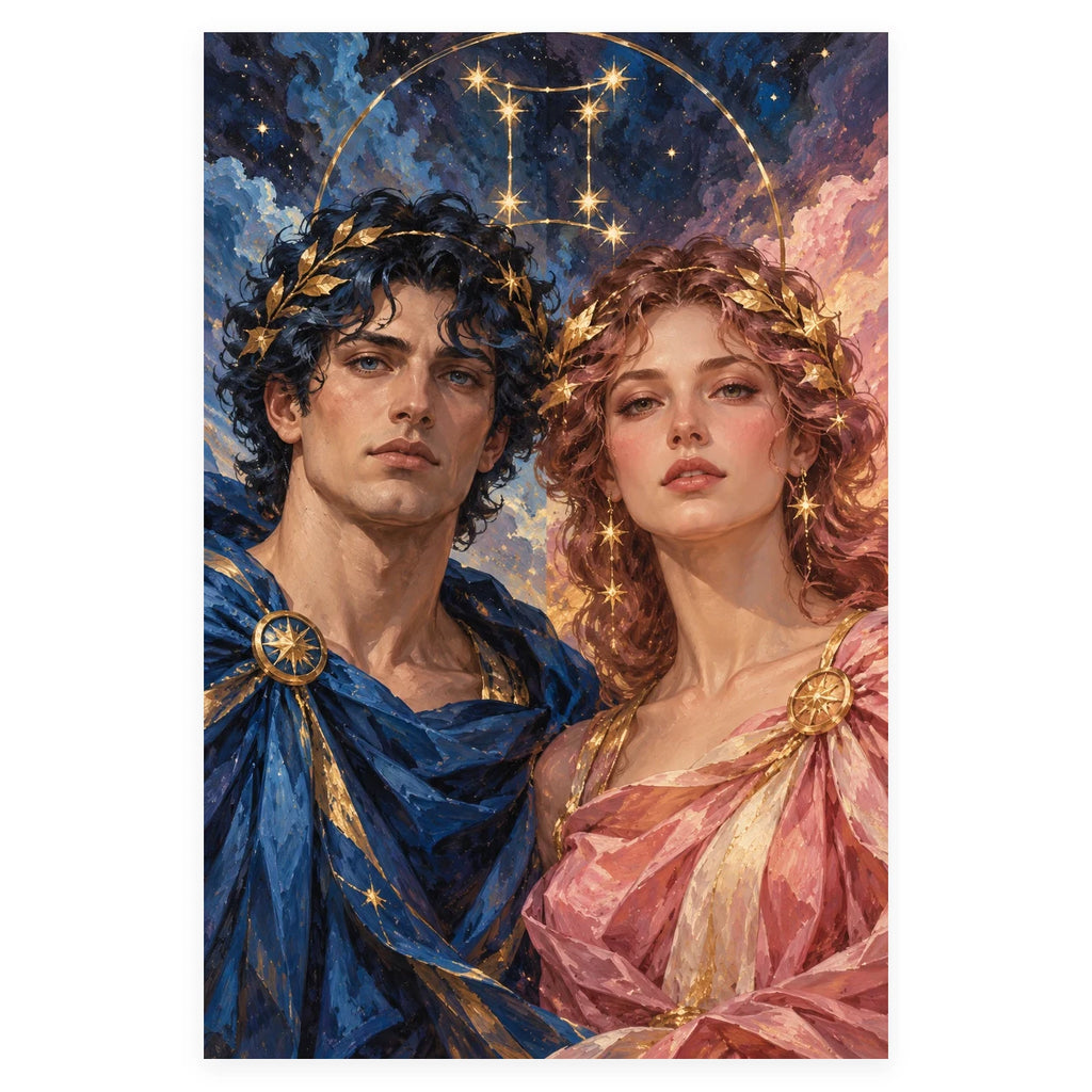 Complete original Gemini Twins Shared Constellation artwork centered on a white 1:1 background with the original proportions preserved.