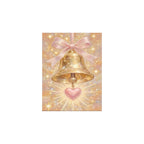 Golden Bell with Pink Heart completed original artwork on a clean white background