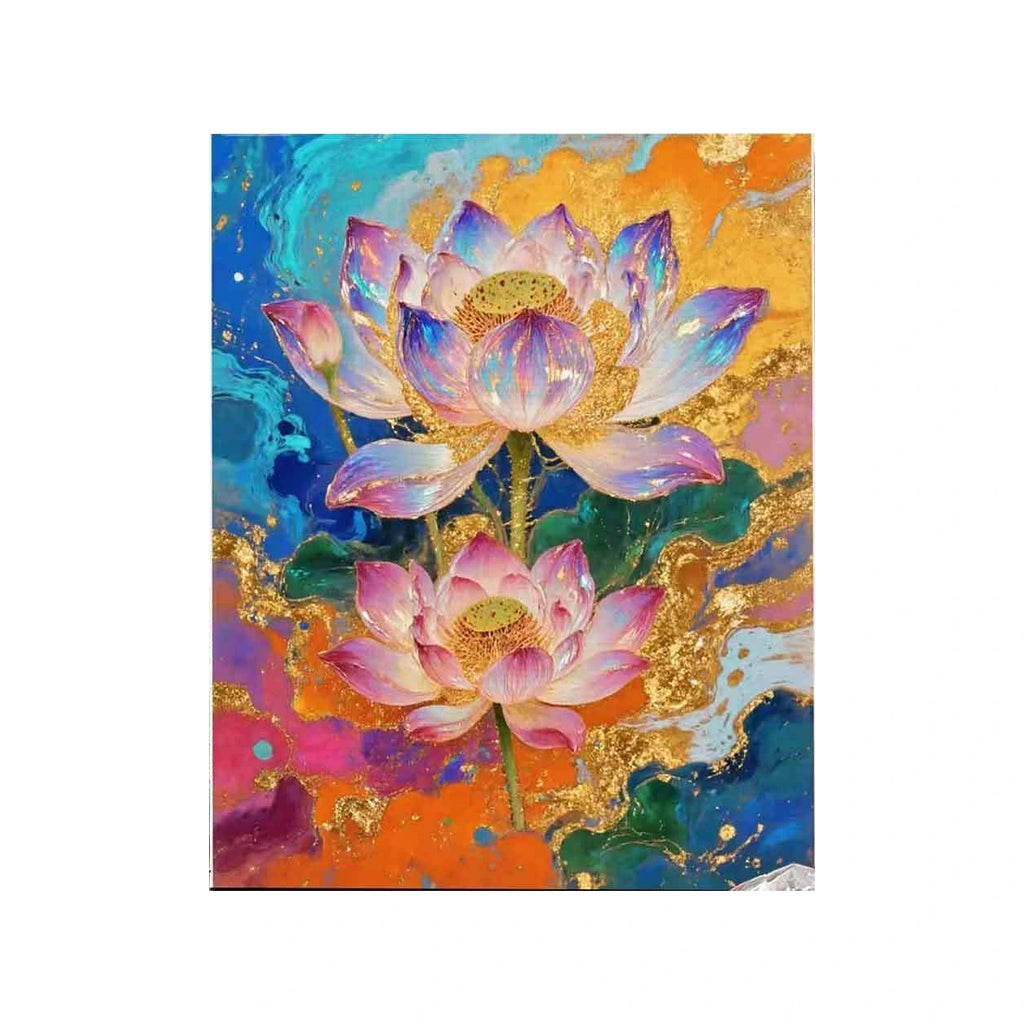 Golden Lotus Duo completed original artwork on a clean white background