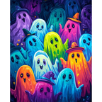 Halloween Ghost Parade paint by numbers original artwork