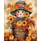 Harvest Basket Smile Gnome paint by numbers original artwork