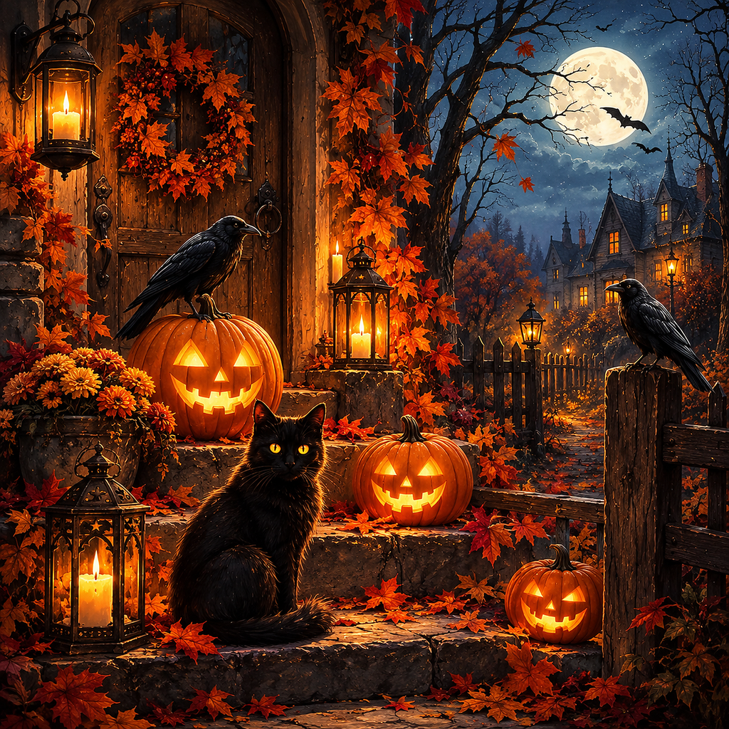 Harvest Night Guardians paint by numbers original artwork