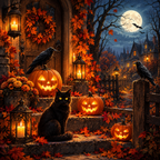 Harvest Night Guardians paint by numbers original artwork