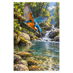 Kingfisher over a Clear Creek completed artwork on a clean white background