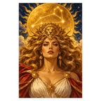 Complete original Leo Lioness Solar Zodiac Portrait artwork centered on a white 1:1 background with the original proportions preserved.