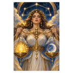 Complete original Libra Sun Moon Balance Scales artwork centered on a white 1:1 background with the original proportions preserved.