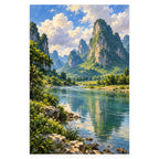 Limestone Karst Clouds completed artwork on a clean white background