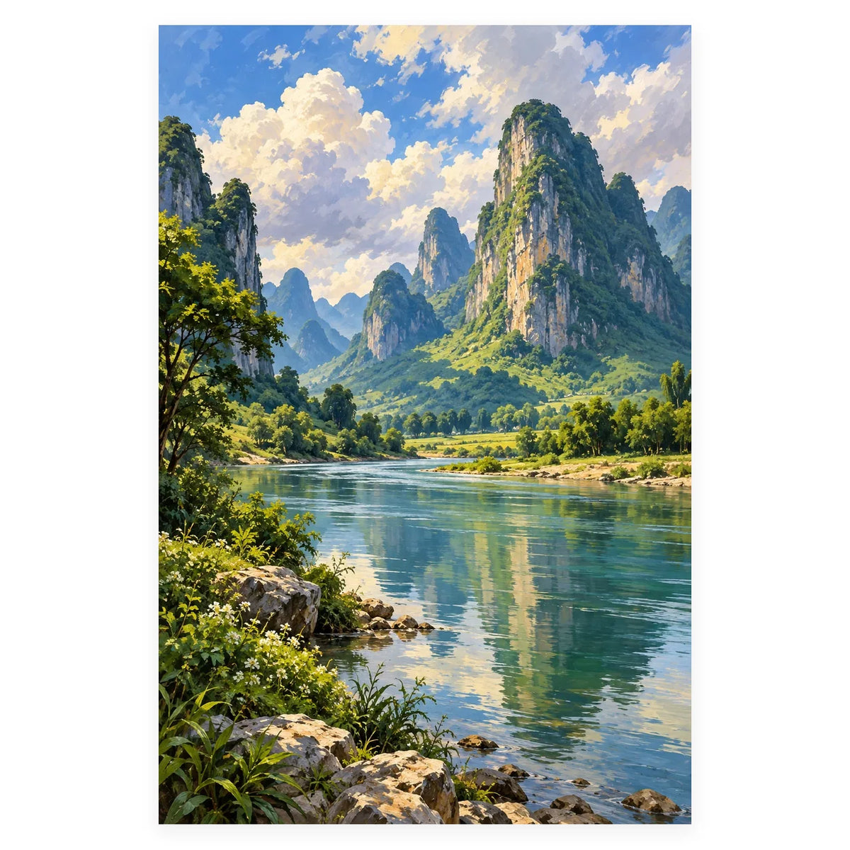 Limestone Karst Clouds completed artwork on a clean white background