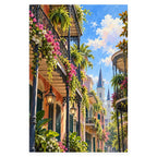 New Orleans Iron Balcony completed artwork on a clean white background