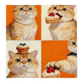 Orange Cat Four Portrait completed artwork on a clean white background