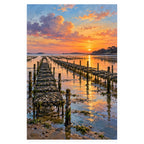 Oyster Farm Low Tide completed artwork on a clean white background
