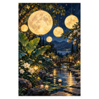 Complete original Paper Moons Indigo Garden artwork centered on a white 1:1 background with the original proportions preserved.