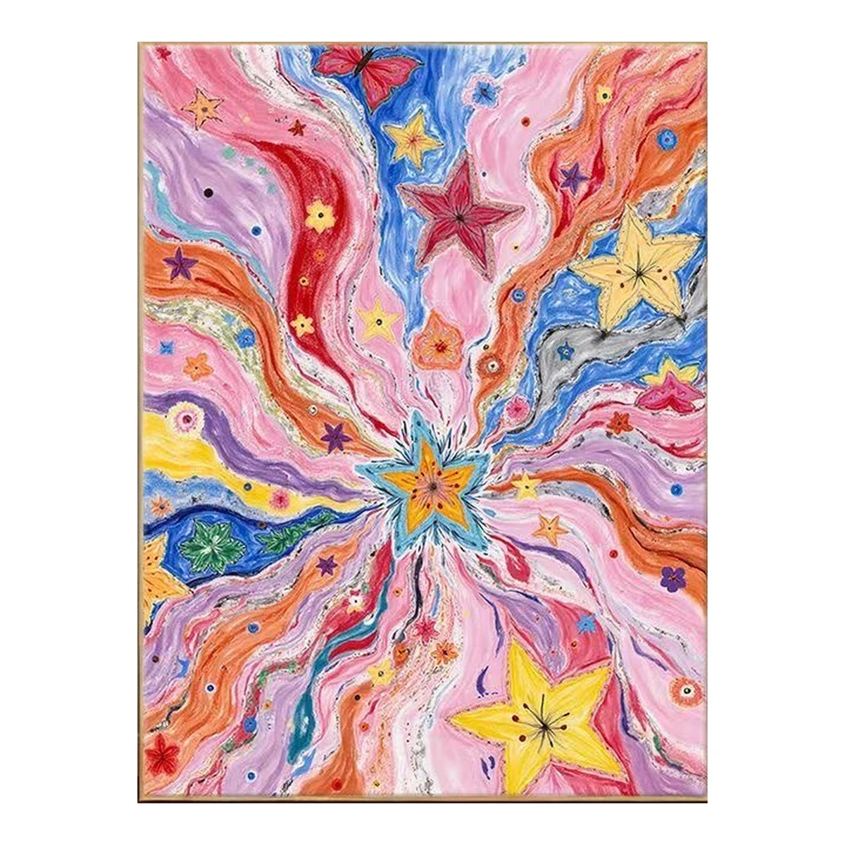Pastel Butterfly Cosmic Burst completed artwork on a clean white background