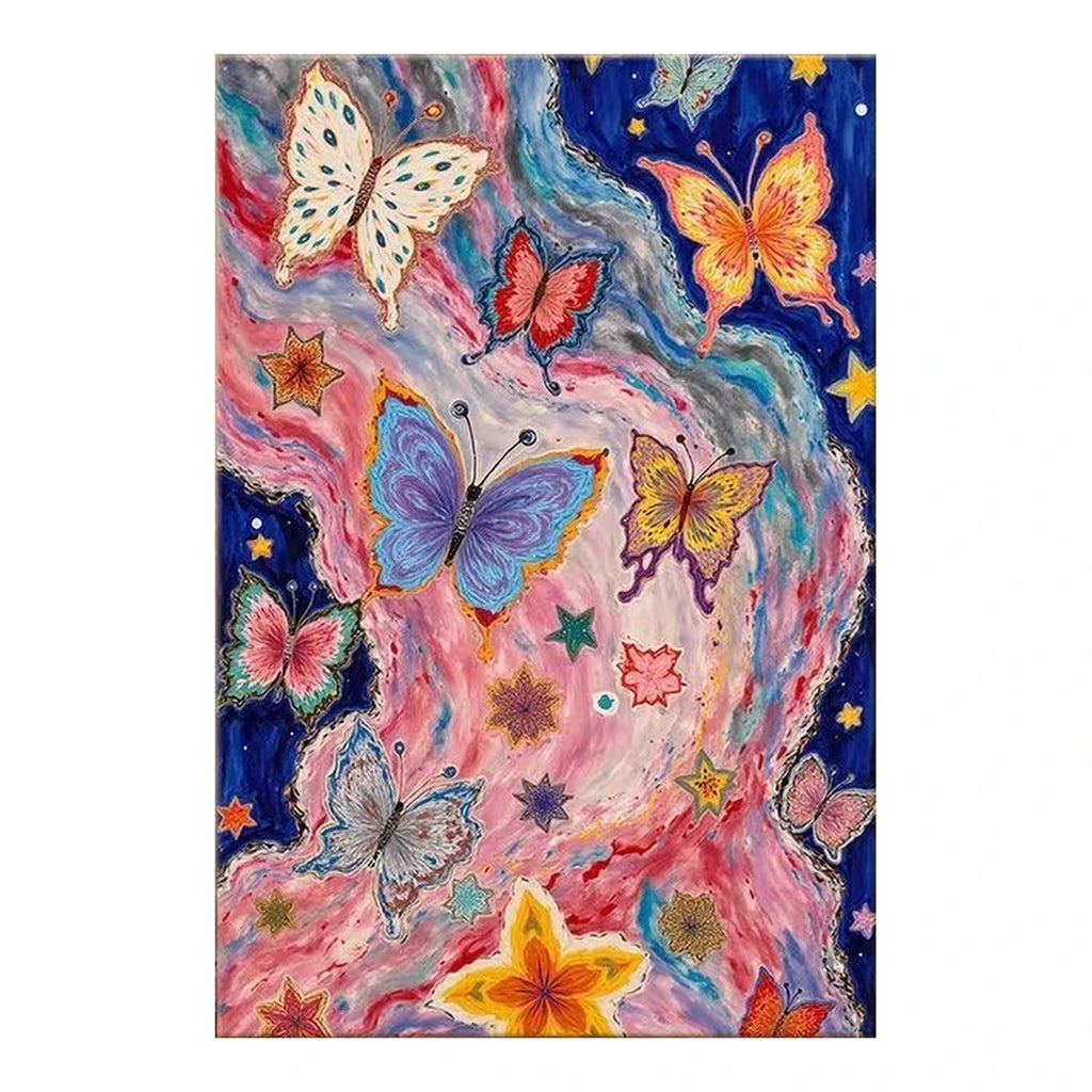 Pink Galaxy Butterfly Garden completed artwork on a clean white background