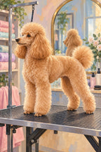 Original Poodle Grooming Day at the Salon artwork for the paint by numbers kit