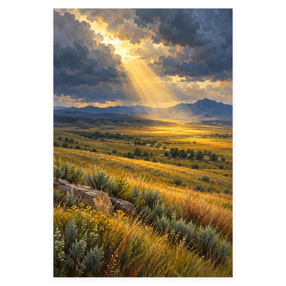 Prairie Storm Sunbreak completed artwork on a clean white background