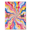 Rainbow Swirl Butterfly Abstract completed artwork on a clean white background