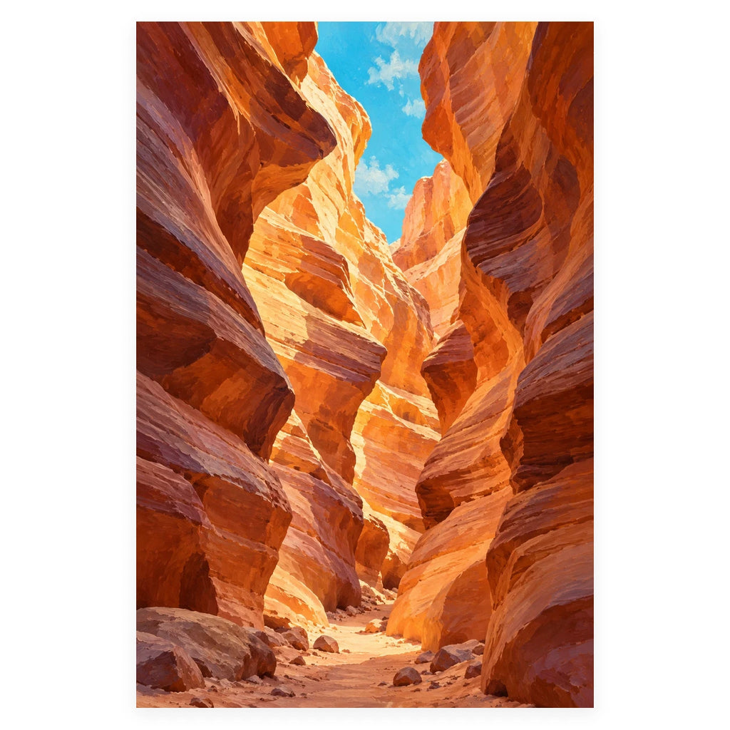 Red Rock Slot Canyon completed artwork on a clean white background