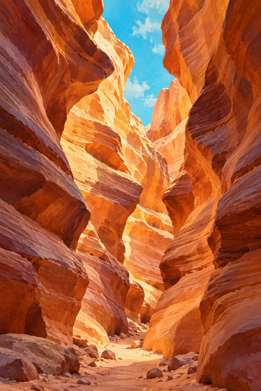 Completed Red Rock Slot Canyon artwork on a clean white background