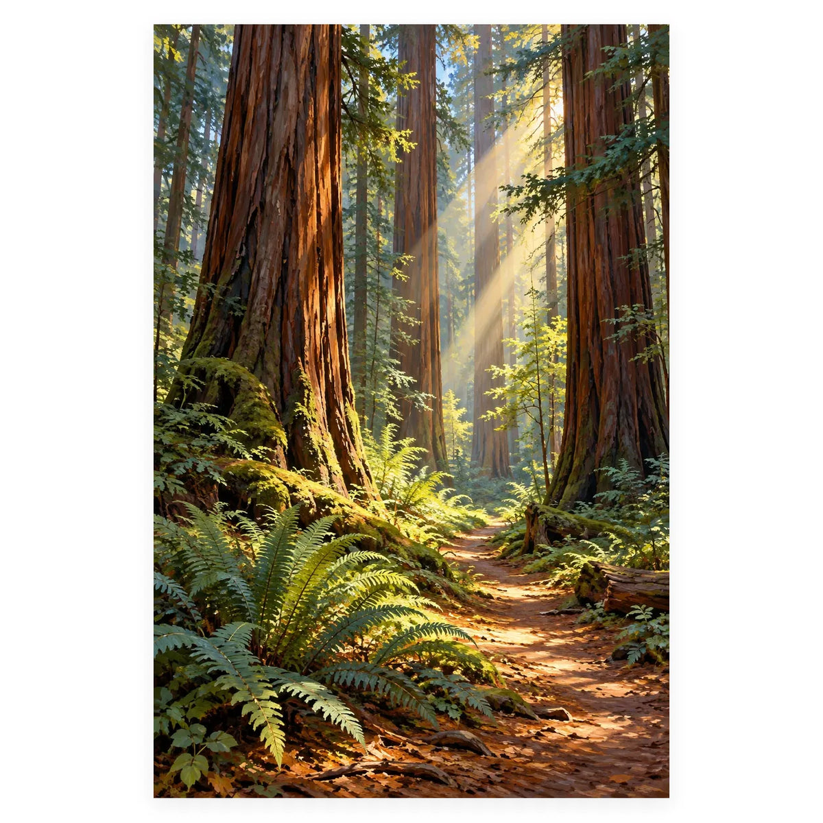 Redwood Grove Sunbeam completed artwork on a clean white background