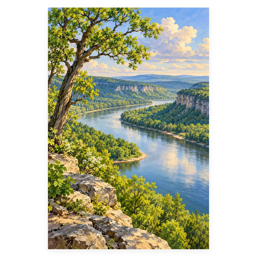 River Bluffs Spring Green completed artwork on a clean white background