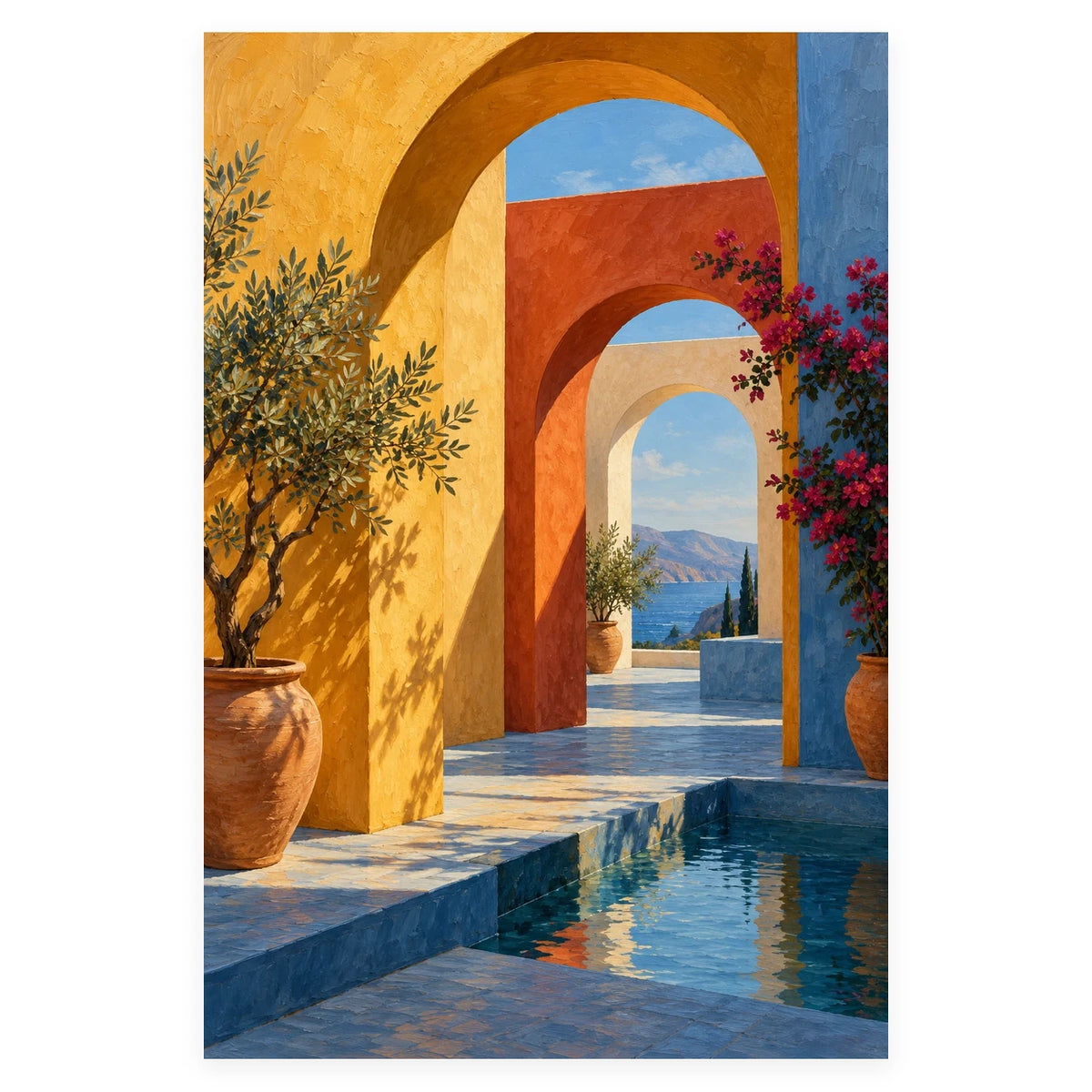 Complete original Saffron Arches Sea View artwork centered on a white 1:1 background with the original proportions preserved.