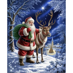 Santa Beneath the Guiding Star paint by numbers original artwork