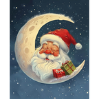 Santa’s Crescent Moon Night paint by numbers original artwork