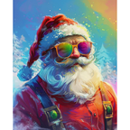 Santa in Vivid Colors paint by numbers original artwork