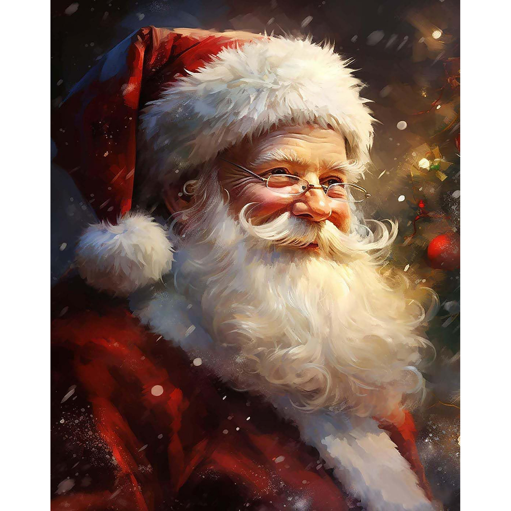 Santa’s Festive Smile paint by numbers original artwork