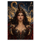 Complete original Scorpio Scorpion Queen Constellation artwork centered on a white 1:1 background with the original proportions preserved.