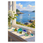 Sea Glass Window Display completed artwork on a clean white background