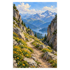 Snowless Mountain Pass Wildflowers completed artwork on a clean white background