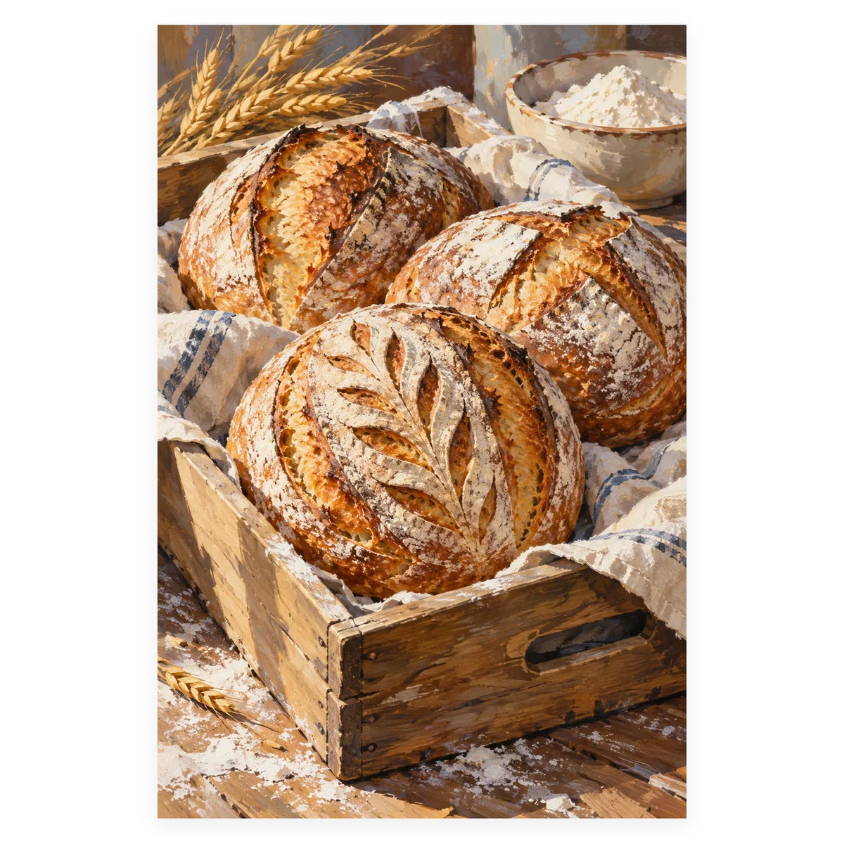 `02-sourdough-loaves-bakery-crate-original-white-background.webp` — Complete original Sourdough Loaves Bakery Crate artwork centered on a white 1:1 background with the original proportions preserved.