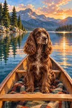 Original Spaniel in a Canoe artwork for the paint by numbers kit