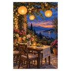 Summer Solstice Lantern Garden Paint by Numbers Kit completed artwork on a clean white background.