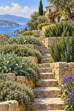 Completed Sunlit Herb Terraces artwork on a clean white background