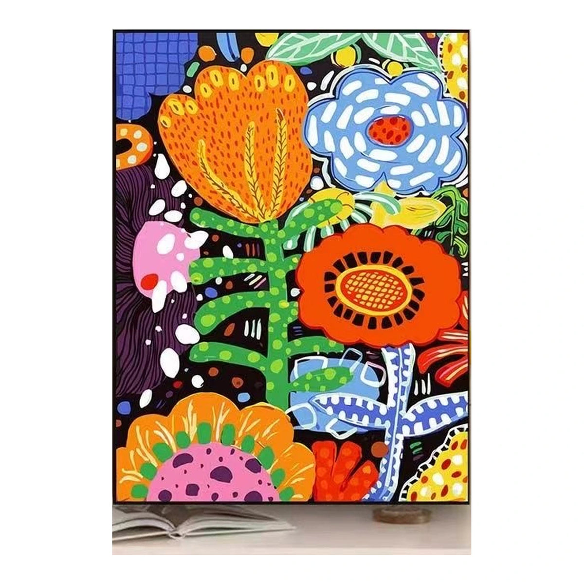 Vibrant Tropical Floral Blooms completed artwork on a clean white background