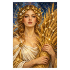 Complete original Virgo Harvest Maiden Dawn artwork centered on a white 1:1 background with the original proportions preserved.