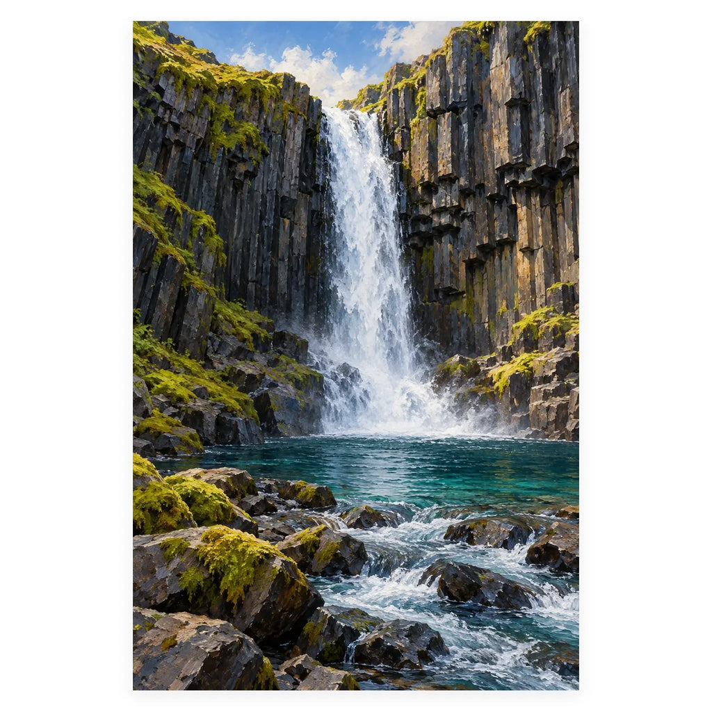 Waterfall Basalt Column completed artwork on a clean white background