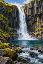 Waterfall Basalt Column completed artwork on a clean white background