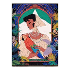 Woman With Parrot Floral Arch completed artwork on a clean white background