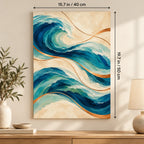Portrait size guide for the Abstract Waves Copper Lines paint by numbers kit, 15.7 × 19.7 in (40 × 50 cm).