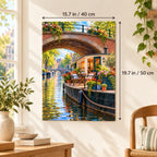 `03-amsterdam-houseboat-flower-deck-size-guide.webp` — Portrait size guide for the Amsterdam Houseboat Flower Deck paint by numbers kit, 15.7 × 19.7 in (40 × 50 cm).