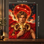 Portrait size guide for the Aries Ember Ram Spring Equinox paint by numbers kit, 15.7 × 19.7 in (40 × 50 cm).