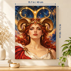 Portrait size guide for the Aries Red Star Mountain Ridge paint by numbers kit, 15.7 × 19.7 in (40 × 50 cm).
