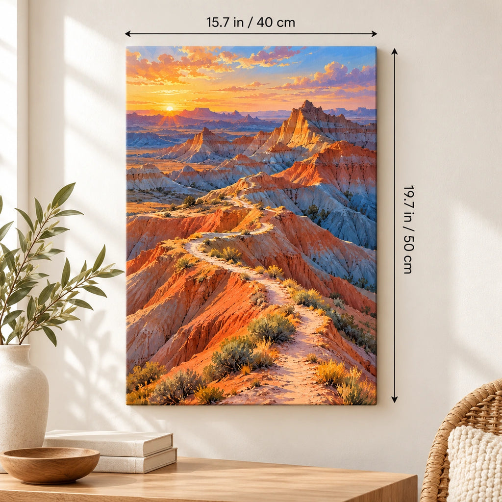 Badlands Blue Shadow paint by numbers canvas shown at 15.7 × 19.7 in (40 × 50 cm)