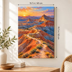 Badlands Blue Shadow paint by numbers canvas shown at 15.7 × 19.7 in (40 × 50 cm)